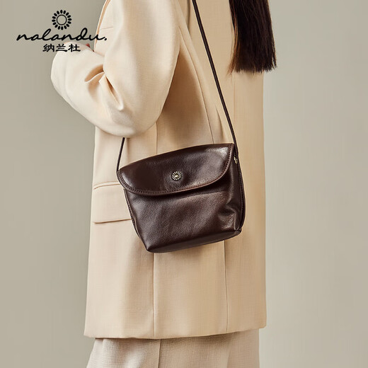 Nalandu cowhide small square bag women's bag new lightweight crossbody commuter bag as a birthday and New Year gift for girlfriend