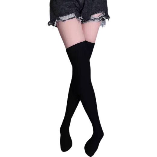 Pure cashmere over-the-knee stockings solid color simple thickened socks Ordos city-made beautiful leg socks 11 black 100% pure cashmere 11 M 65c (customization takes 2 days) upper thigh
