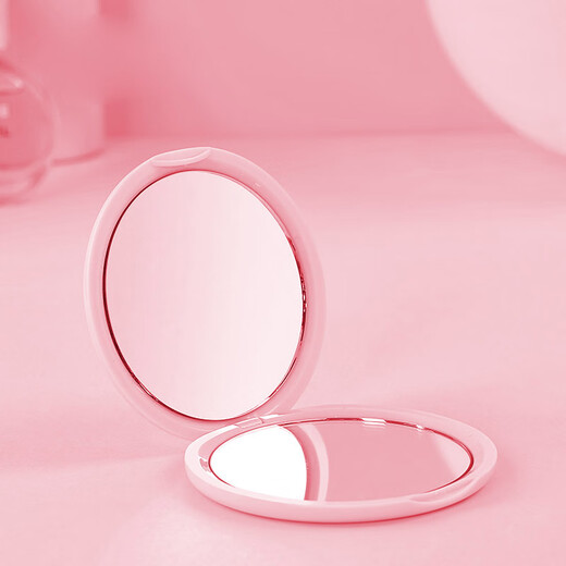 Fat Donglai same style makeup mirror portable mini double-sided small round mirror magnifying makeup mirror portable mirror mini makeup folding portable mirror travel lipstick girl model white X3