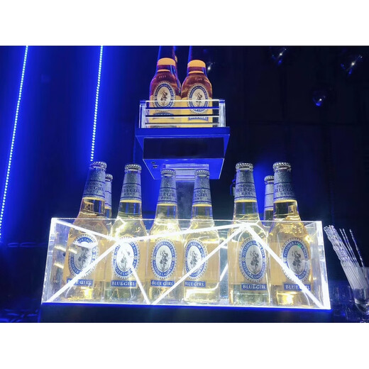 Fantasy Bar Luminous Ice Bucket Wine Frame Beer Bucket High-Value Wine Rack Base Champagne Bucket Yuanbao Bucket 28 Pack New-White Light