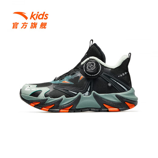 ANTA (ANTA) children's cotton shoes for boys and girls Dengfeng 3 autumn new outdoor cotton shoes 3146928 black/oxygen green-1 34