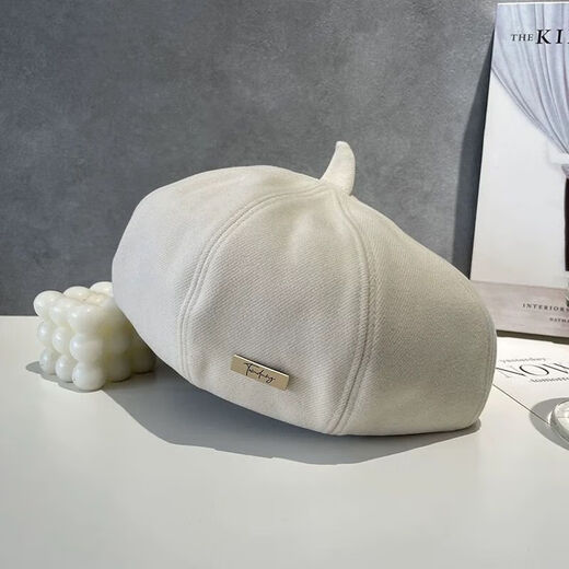 Aushengko beret autumn and winter new style big head circumference British retro face painter's hat small temperament versatile pumpkin octagonal English label beret-coffee one size with adjustment rope