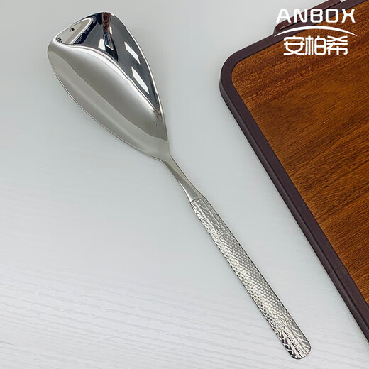 Food grade 304 stainless steel wheat ear pattern serving spoon mini small spatula household dish serving fish spatula exquisite public spoon wheat ear serving spoon