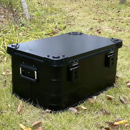 Manufacturer supplies outdoor aluminum box camping aluminum alloy storage box outdoor self-driving tour extra large storage box black 50L