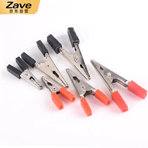 ZAVE AAA grade large, medium and small thickened crocodile clips black large size AAA grade (10 pieces)