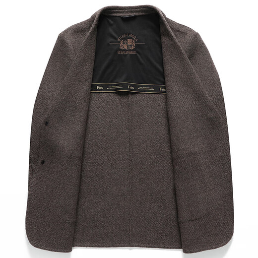 Double-sided woolen woolen jacket for young and middle-aged men, autumn and winter woolen suit, casual business top jacket, gray L (175)
