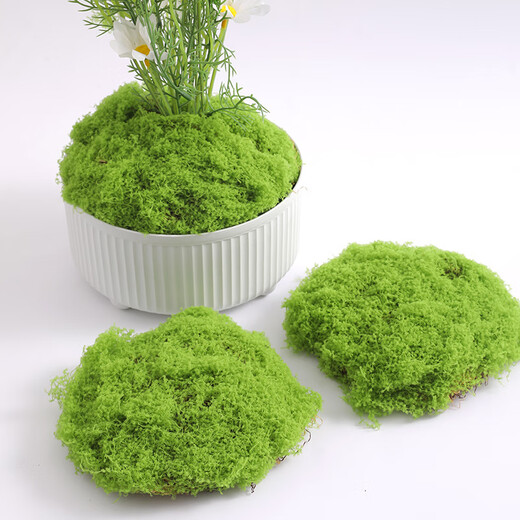 Jingga artificial moss turf landscaping bionic fake moss micro landscape layout ornaments lawn bonsai potted plant pavement decoration filamentous moss light green 100g