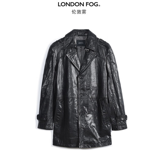 London Fog winter new British style cotton leather men's leather jacket business commuting color versatile fitted jacket official flagship black Z9 L 170/88B 50
