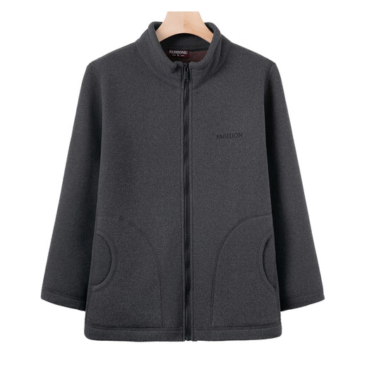 Xiaofu middle-aged and elderly warm tops for men and women, velvet sweatshirts, cardigans, autumn and winter clothes, dad thickened coats, grandpa small cotton coats