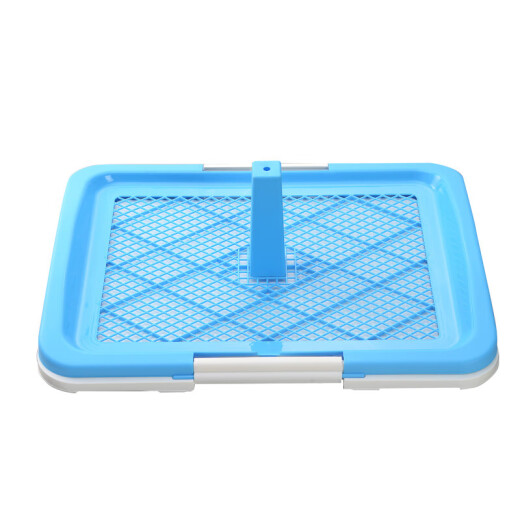 Zhejiang Pet Dog Toilet Tray Dog Urinal Fence-Type Pet Supplies Small and Medium-sized Dog Shit Tray Large Potty Crystal Blue Flat Dog Toilet Large L (With Grid, Comes with Uprights)