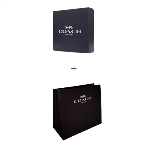 COACH Striped Scarf Unisex Couple Style Blue Black Gray Blue Black Gray Default Packaging