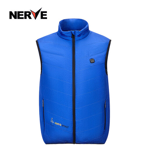 NERVE Motorcycle Riding Suit Electric Heated Vest Intelligent Heated Winter Cold Warm Vest Men and Women New Style Blue (without mobile charger) XS