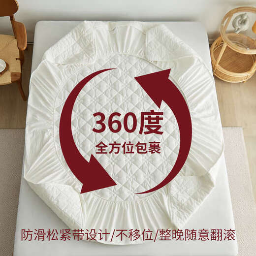 Yusenyi three-piece cotton waterproof fitted sheet set, baby-grade pure cotton diaper bed cover, cotton waterproof-white white, Class A maternal and infant grade waterproof diaper, 90x200cm single fitted sheet, suitable for 5-28cm mattresses