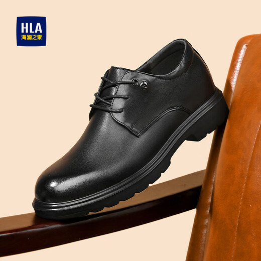 Heilan House (HLA) leather shoes men's business formal shoes thick soles increased casual derby shoes HAAPXM3EBH291 black 42