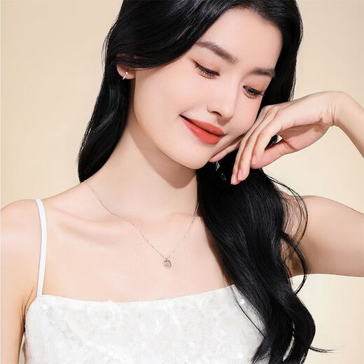 Wanfulong genuine platinum PT950 transfer bead round necklace, versatile and durable, a birthday gift for girlfriend 47cm, PT950 transfer bead round necklace 3.04g