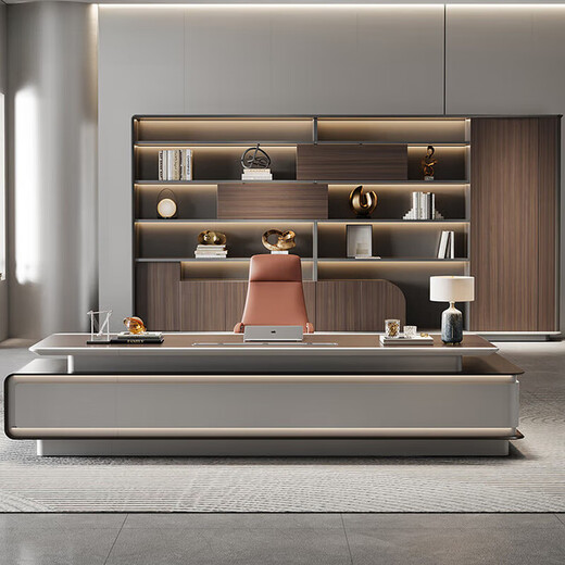 Office furniture new light luxury CEO desk boss desk workbench chairman E0 level environmental protection boss 2.4m boss desk E0 level environmental protection