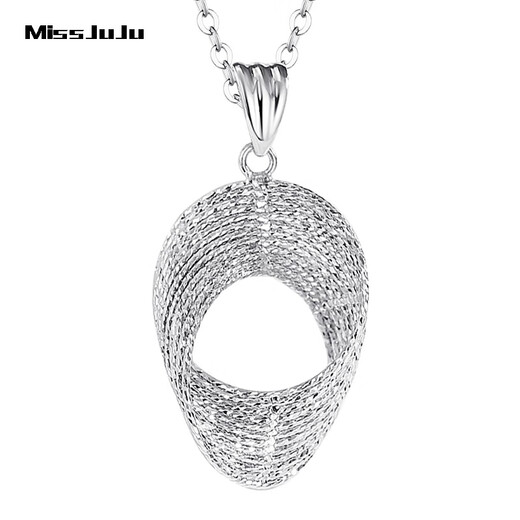 Miss JuJu pt950 platinum Möbius ring pendant women's fashion platinum necklace elastic multi-layer coil set chain single pendant 2.8-3.0g + delivery silver chain