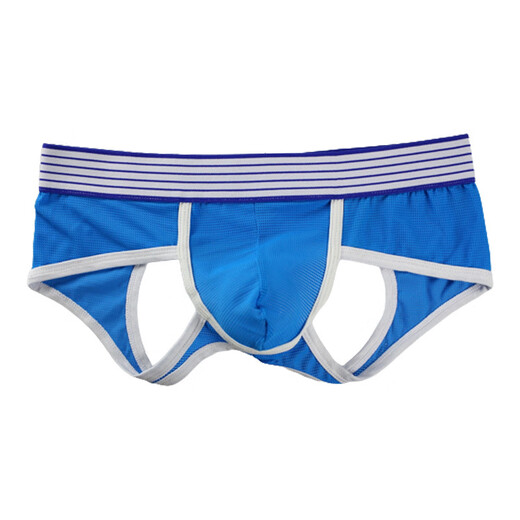 Underwear Men's Mesh Breathable Sexy Thong Men's Low Waist Back Hollow Double Butt Briefs No-Removal Panties Trendy Black M Size