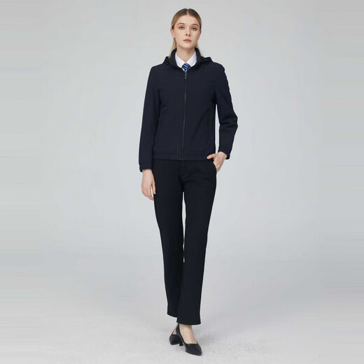 EMZ Ordos Casual Jacket Top Warm Simple Versatile Fashion Women's Jacket Navy L