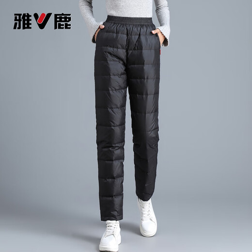 Yalu Down Pants Women's Outerwear Slimming 2025 Winter New Thickened Casual Straight High Waist Warm Women's Straight Pants