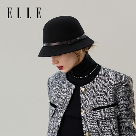 ELLE 100% wool hat for women, elegant and high-end hat for women in autumn and winter, gift for mother