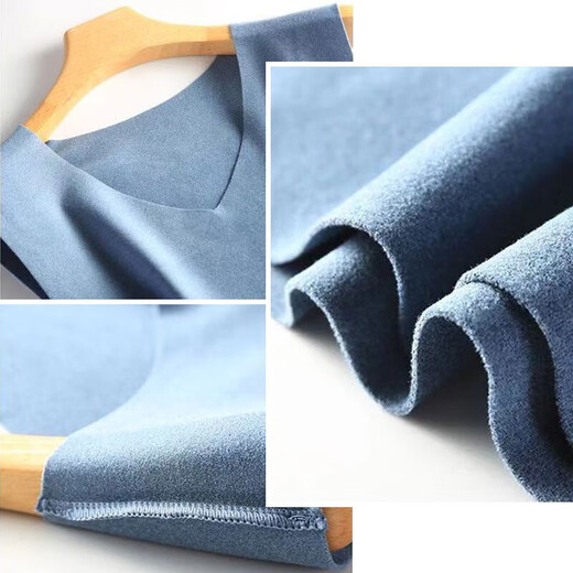 Men's Thermal Vest Men's Thickened Velvet Seamless Broad Shoulder Bottoming Top Autumn and Winter Large Size Vest Dark Gray + Light Gray 3XL