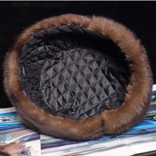 Maycaur mink hat men's whole mink fur autumn and winter new mink hair for middle-aged and elderly people thickened and warm Northeast gift black whole mink M head circumference 56-57cm