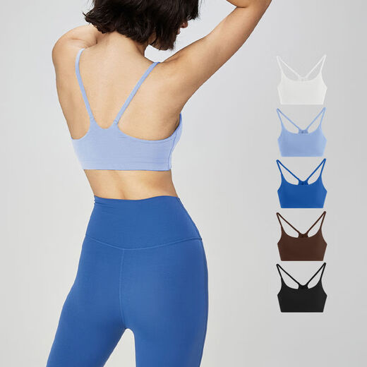 DAC Sports Bra Women's Shockproof Anti-sagging Running Fitness Bra Pilates Beautiful Back Yoga Training Vest Linen Blue Slim Band Bra S S size recommended 85-105Jin Jin is equal to 0.5kg