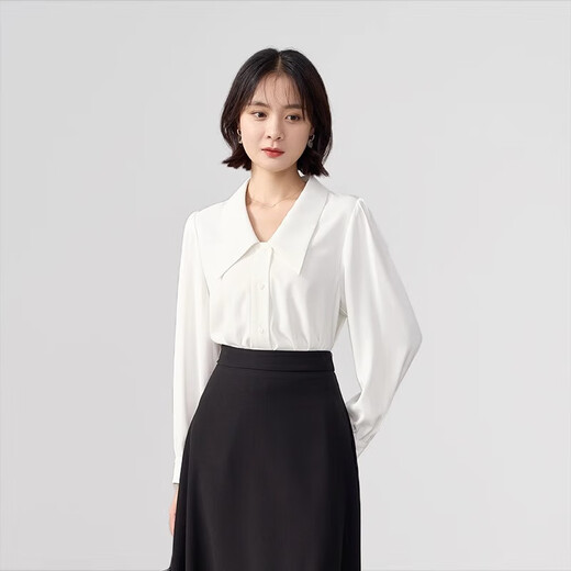 Lady Bird white v-neck shirt women's suit inner defense top professional attire interview formal shirt