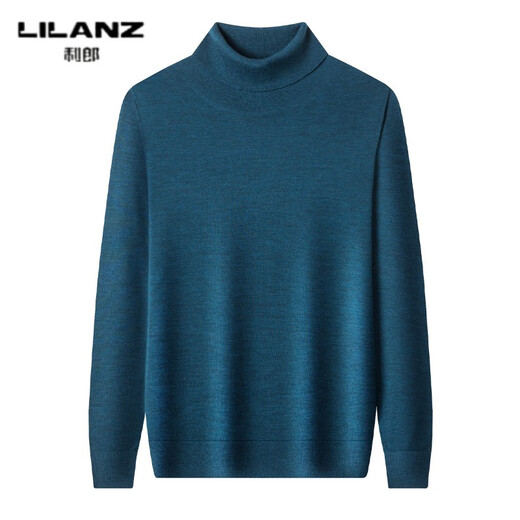 Lilang Light Luxury Turtleneck Worsted Wool Sweater Men's Spring and Autumn Thin Long Sleeve Bottoming Shirt 100 Pure Wool 60 Count Super Fine Black Thin Section 4XL (190)