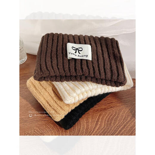 Qiya Love Confinement Hat Autumn Confinement Hairband Women's Maternity Hat Sleeping Wearable Winter Large Head Circumference Windproof Maternity Hat Knitted Scarf White