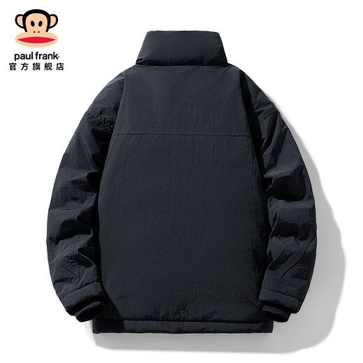 Big mouth monkey (paul frank) stand collar contrasting color cold-proof cotton coat for men in winter new fashion brand warm thickened cotton coat casual versatile cotton jacket black official authentic L recommended 125-145Jin Jin equals 0.5 kg