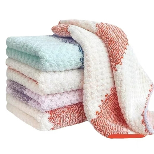 Jingxi self-operated - special brand coral velvet towel quick-drying small square towel pet bathing absorbent towel velvet square towel cat and dog wash and care towel cleaning coral velvet color random 25*25cm (5 pieces)
