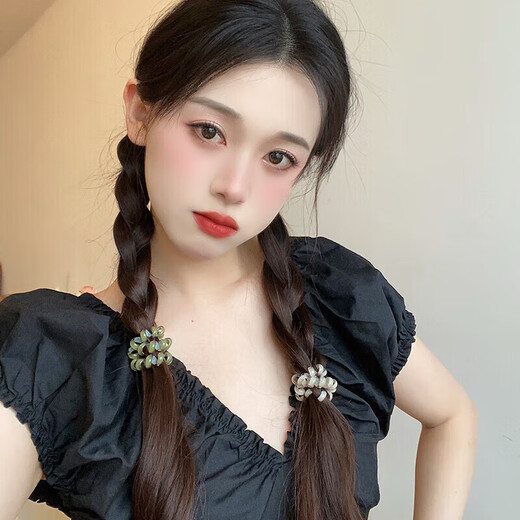 New style hair rope for women, simple and elegant hair rope, traceless phone cord hair ring, high elastic rubber band headwear, value-for-money five-piece set, 5 pieces