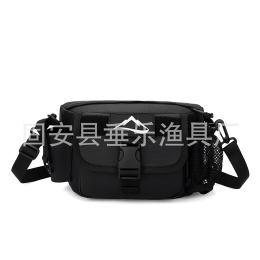 Crossbody bag, multifunctional waist bag, bait box, fishing gear bag, large capacity fishing rod bag, lure bag, shoulder bag, waterproof black 25*15*11