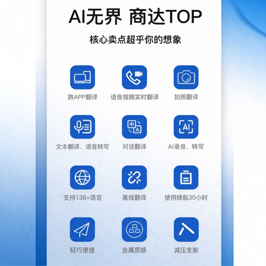 Beifa Zhipin offline AI large model magnetic handheld translator intelligent voice English real-time simultaneous interpretation portable overseas business travel conference recording artifact