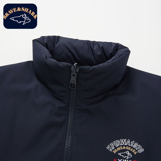 BRAVE&SHARK Stand Collar Reversible White Goose Down Down Jacket Men's 2025 Winter New Warm Down Jacket Men's Casual Royal Blue XL Recommended 140-160Jin Jin equals 0.5kg