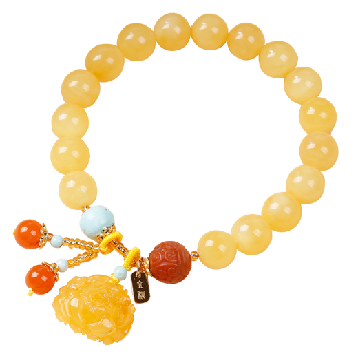 Qin Beeswax Bracelet Women's Southern Red Agate Turquoise Authentic DIY Bracelet for Mom or Girlfriend Gift 24 Solar Terms Series - Beginning of Autumn