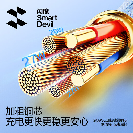 SmartDevil Apple data cable PD30W/20W fast charging cable type-c to lightning interface iPhone14/13/12/series ipad air2 Apple charging cable 1.0m