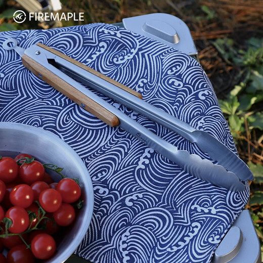 CLCEY retro outdoor stainless steel barbecue clip wooden handle Korean cuisine barbecue kitchen fried steak Japanese food clip