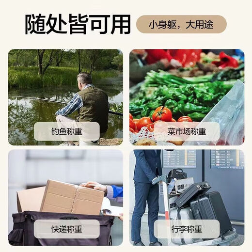Today's selection (jinxuan) portable high-precision gram scale with tape measure, vegetable weighing hook, portable mini crane scale, spring luggage express scale, upgraded battery model with tape measure, 75 kg, accuracy 5 grams
