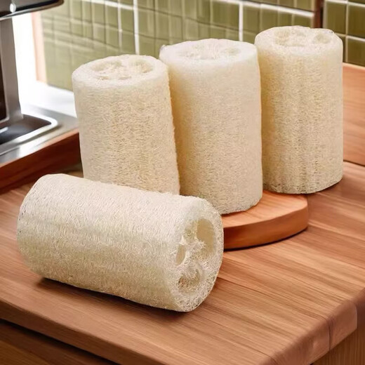 Loofah loofah kitchen special cleaning and decontamination artifact natural loofah pulp loofah basket household dishwashing cloth loofah 8CM boutique 10 pieces