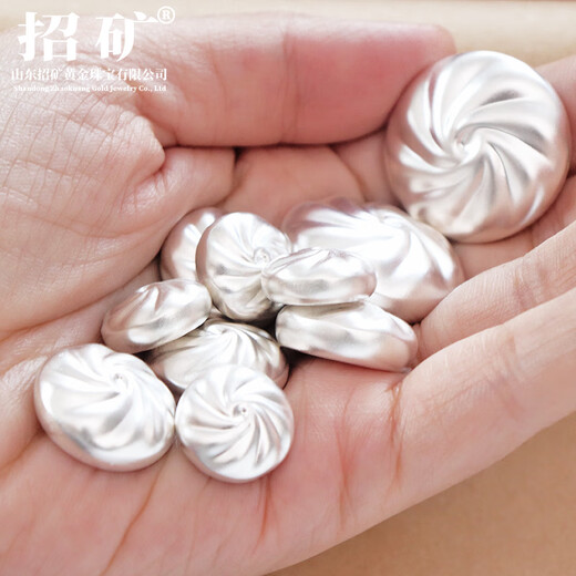 Zhaomine pure silver 9999 solid steamed steamed buns ancient silver products ornaments blessing buns to play pure silver 9999 steamed buns 20 grams a piece with velvet bag