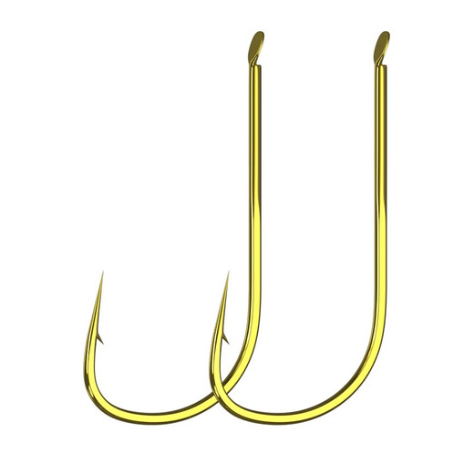 Beitu flat-beaten gold-sleeved fishing hooks imported stream sleeve hooks extremely thin strips without barbs and thorns platform fishing crucian carp hooks imported flat-beaten gold sleeves boxed (50 pieces) barbless No. 5