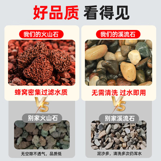 Nutrient soil volcanic stone stream stone fish tank landscaping decoration package native aquarium special bottom sand paving particles finely screened volcanic stone 6-12mm5Jin Jin is equal to 0.5kg
