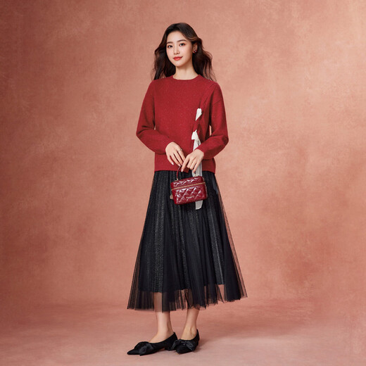 IEF/Aiyifu 2025 autumn and winter new style French sweet and gentle commuting temperament design versatile woolen top