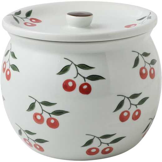 Jiuxia lard jar ceramic non-porous high temperature resistant kitchen household chili jar old-fashioned oil jar sealed salt jar chili jar non-porous double ears blue and white 1800ml