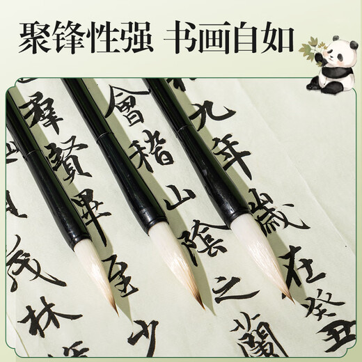 Deli Panda Student Study Calligraphy Set Study Four Treasures Writing Brush Inkstone Rice Paper Beginner's Beginner's Introductory Copying Calligraphy Storage Box 16-piece Set New Year's Day Christmas Gift