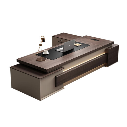 Boss desk and chair combination, manager desk, president desk, supervisor desk, simple modern office furniture, executive desk set, 2-meter boss desk, single-sided cabinet