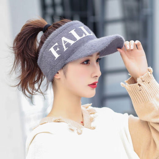 Wujiang Miaopin golf hat women's empty top hat autumn and winter women's fashionable knitted hat trendy Korean version duck tongue baseball cap sports hat FALLOW empty top style black